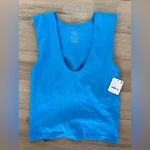 Free People Clean Lines Tank Medium Baywatch Blue New